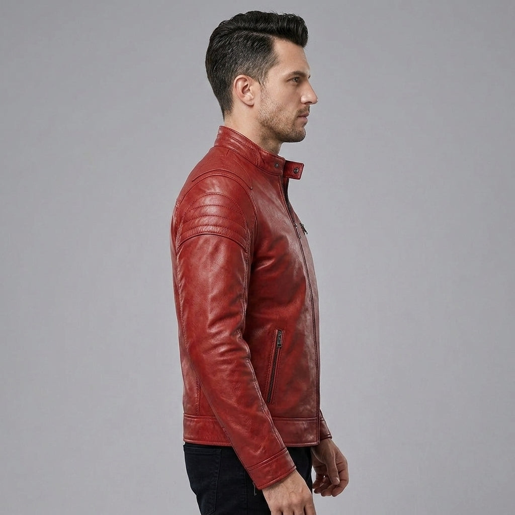 Men's Red Leather Jacket