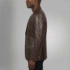 Men's Brown Leather Blazer