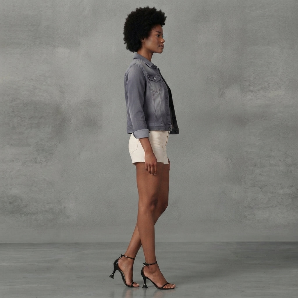 Buy Roman Grey Classic Cotton Denim Jacket  for Women's