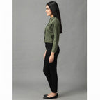 Buy Roman Olive Classic Cotton Denim Jacket  for Women's