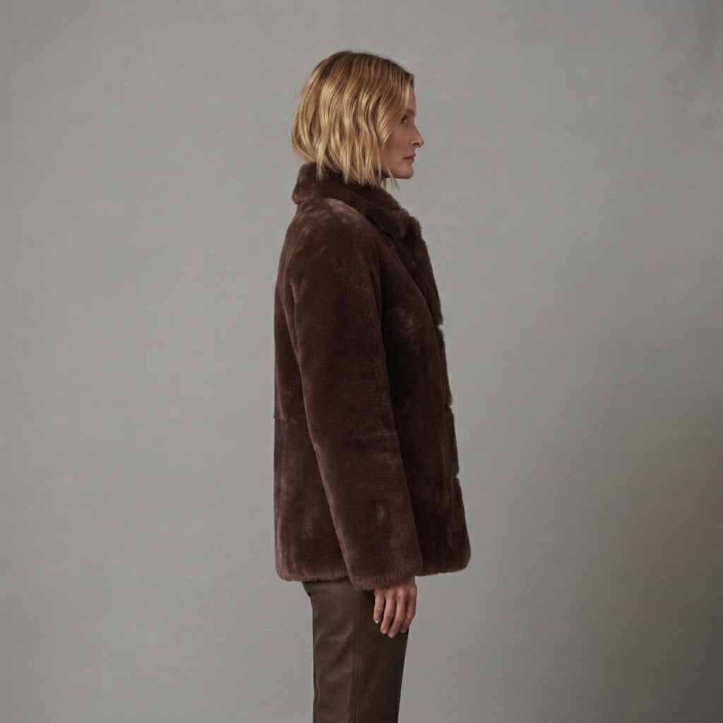Women's Brown Shearling Jacket