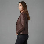 Women's Brown  Leather Blazer
