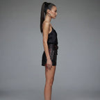 Women's  Faux Black Leather Shorts