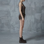 Women's  Faux Brown Leather Shorts