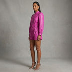 Women's Short Faux Pink Leather Romper