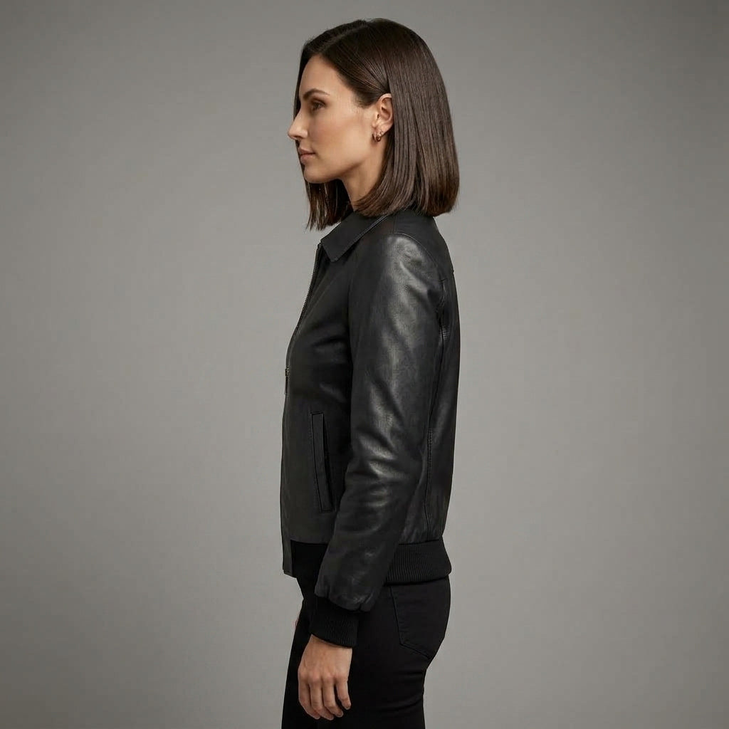 Women's Black Leather Jacket