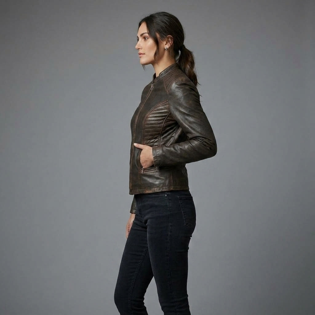 Women's Brown Leather Jacket