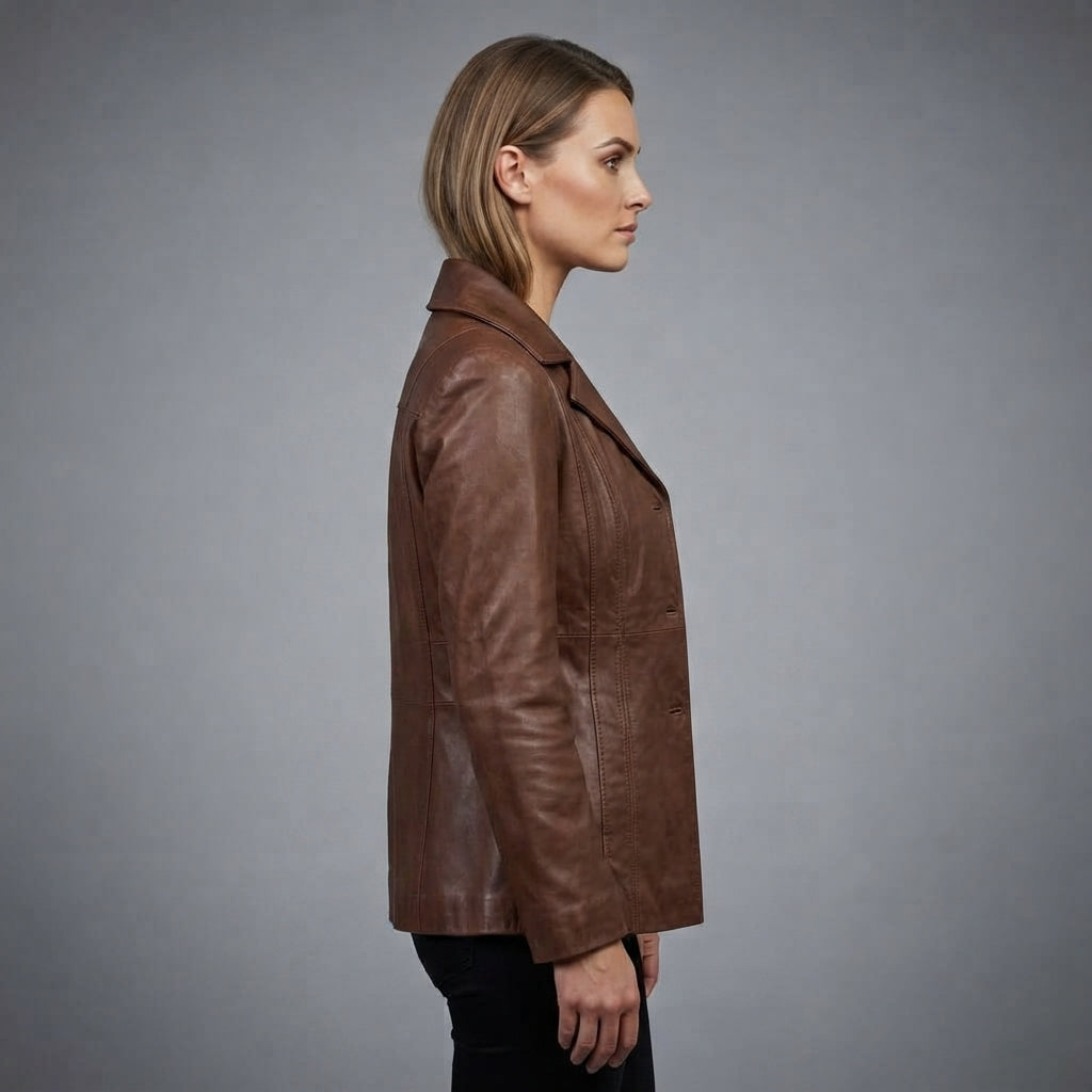 Women's Brown Leather Jacket
