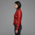 Buy Women's Red Leather  Jacket