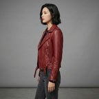 Buy Women's Red Leather  Jacket