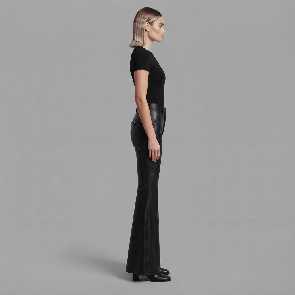 Women's Black Leather Pant