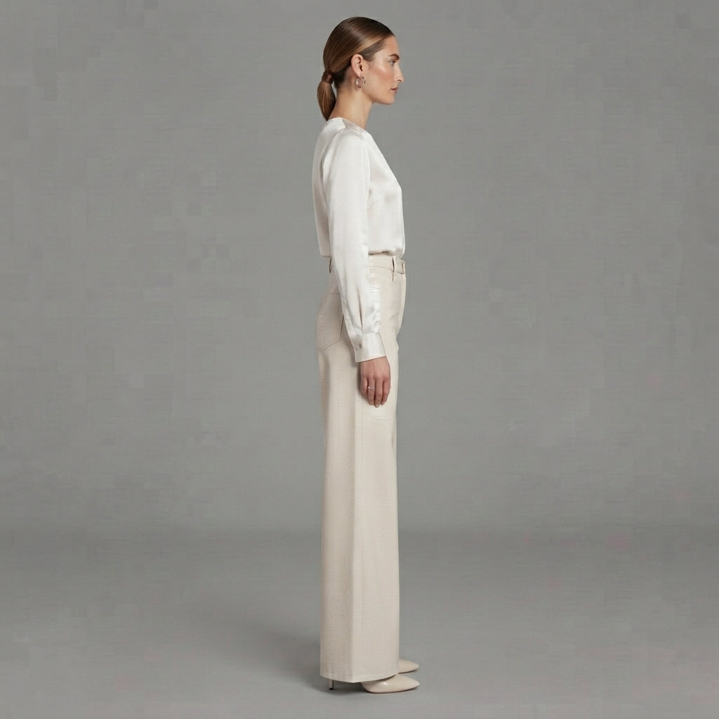 Women's White Leather Pant