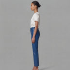 Women's Blue Leather Pant