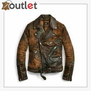 Studded Faux Leather Biker Jacket