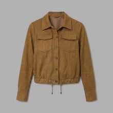 Load image into Gallery viewer, Women's Suede Trucker Jacket
