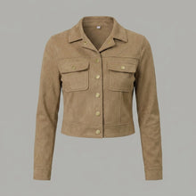 Laden Sie das Bild in den Galerie-Viewer, Women's Cropped Tan Suede Jacket
