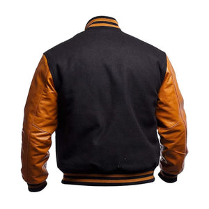 Varsity Jacket Men College Baseball handmade Leather Jacket Leather Outlet