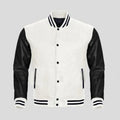 Varsity Multi-color Wool Varsity Letterman Bomber Jacket Leather Outlet