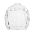 Weiße Pelle Pelle Bomberjacke