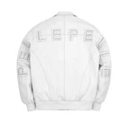 Weiße Pelle Pelle Bomberjacke