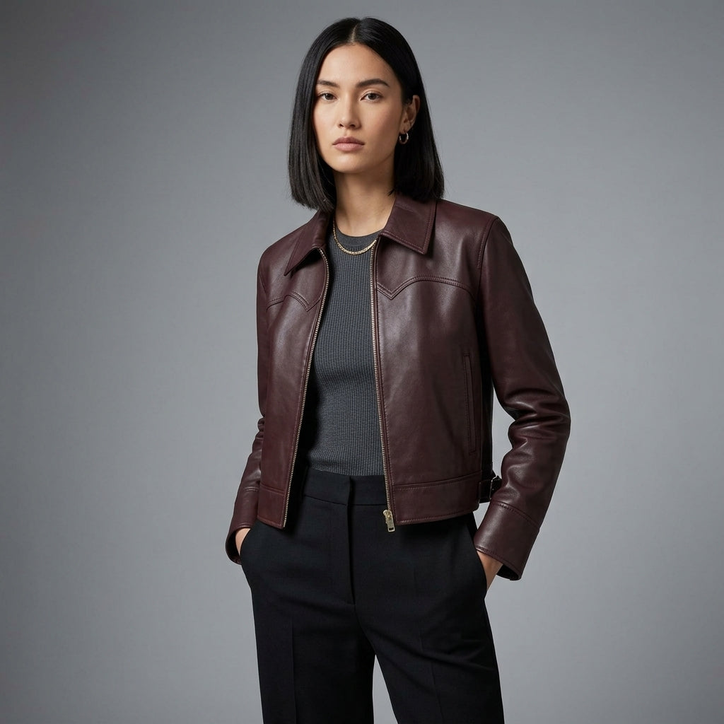 Women's Brown Leather Jacket