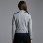 Women's Cropped Suede Moto Jacket