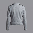 Women's Cropped Suede Moto Jacket