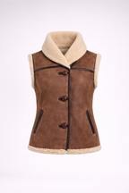 Women's Brown Shearling Leather Vest