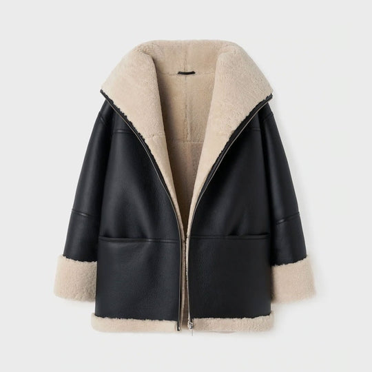 Damen B3 RAF Schaffell Piloten Shearling Lederjacke