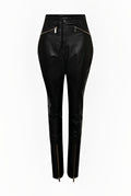 Damen Bikerhose aus schwarzem Leder