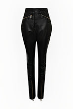 Load image into Gallery viewer, Women&#39;s Black Leather Biker Pants
