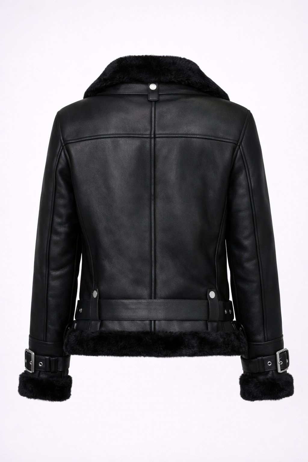 Women's Black Shearling Aviator Jacket