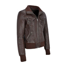 Load image into Gallery viewer, Women&#39;s Brown Lambskin Leather Jacket Leather Outlet
