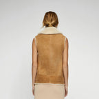 Women’s Brown Sheepskin Shearling Leather Vest