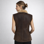 Women's Leather Shearling Vest