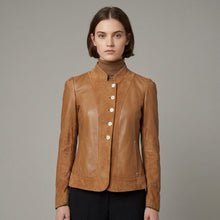 Load image into Gallery viewer, Women's Suede &amp; Leather Single-Breasted Jacket
