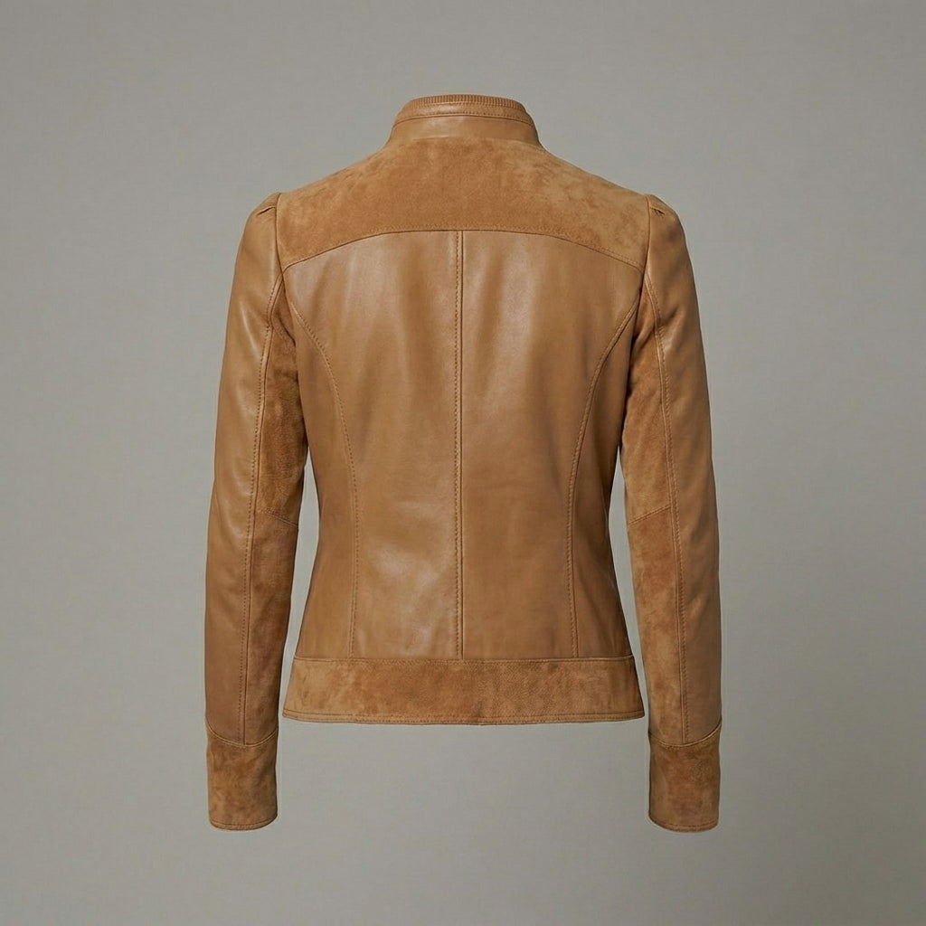 Women's Suede & Leather Single-Breasted Jacket