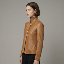 Load image into Gallery viewer, Women's Suede &amp; Leather Single-Breasted Jacket
