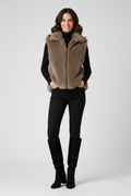 Women's Beige Shearling Fur Vest