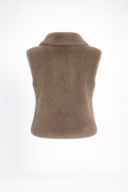 Women's Beige Shearling Fur Vest