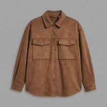 Load image into Gallery viewer, Women's Brown Suede Shacket
