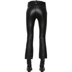 Damenjeans aus weichem schwarzem Leder