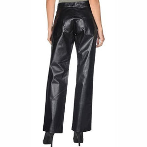 "High-Rise Luxe Leather Trousers"