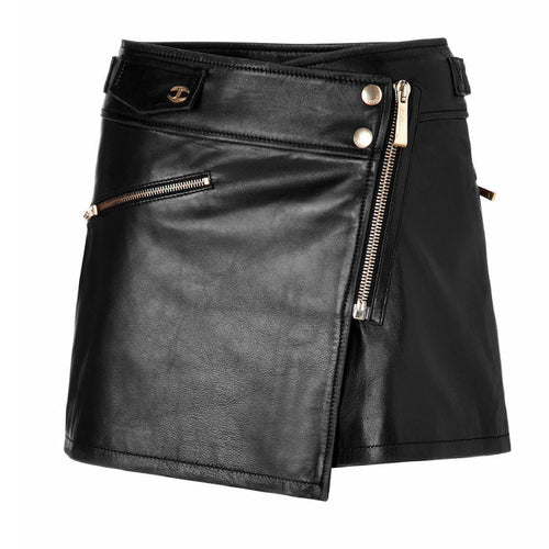 Womens Black Leather Skirt Lambskin Leather Outlet