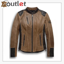 Load image into Gallery viewer, Womens H D Triple Vent System Gallun Leather Jacket
