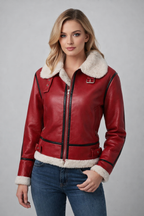 Women's Festive Shearling Aviator Jacket