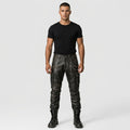 Men’s Black Sheepskin Leather Cargo Pants – Biker Style Leather Trousers