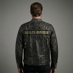 Herren Distressed Leder Bikerjacke – Harley Davidson Vintage Racing Moto Stil