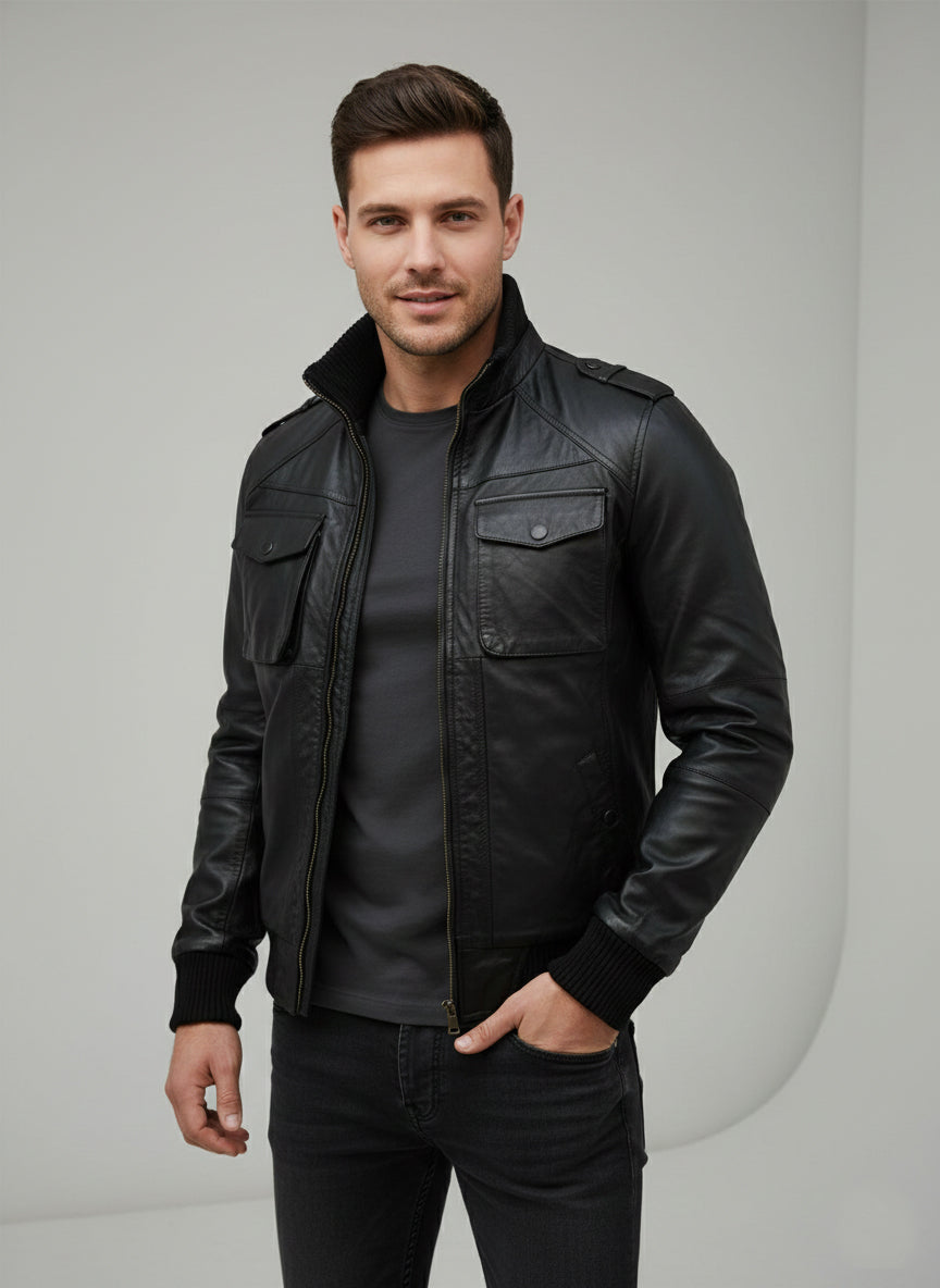 Klassische Lederjacke für Herren