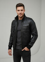 Load image into Gallery viewer, classic leather jacket for men
